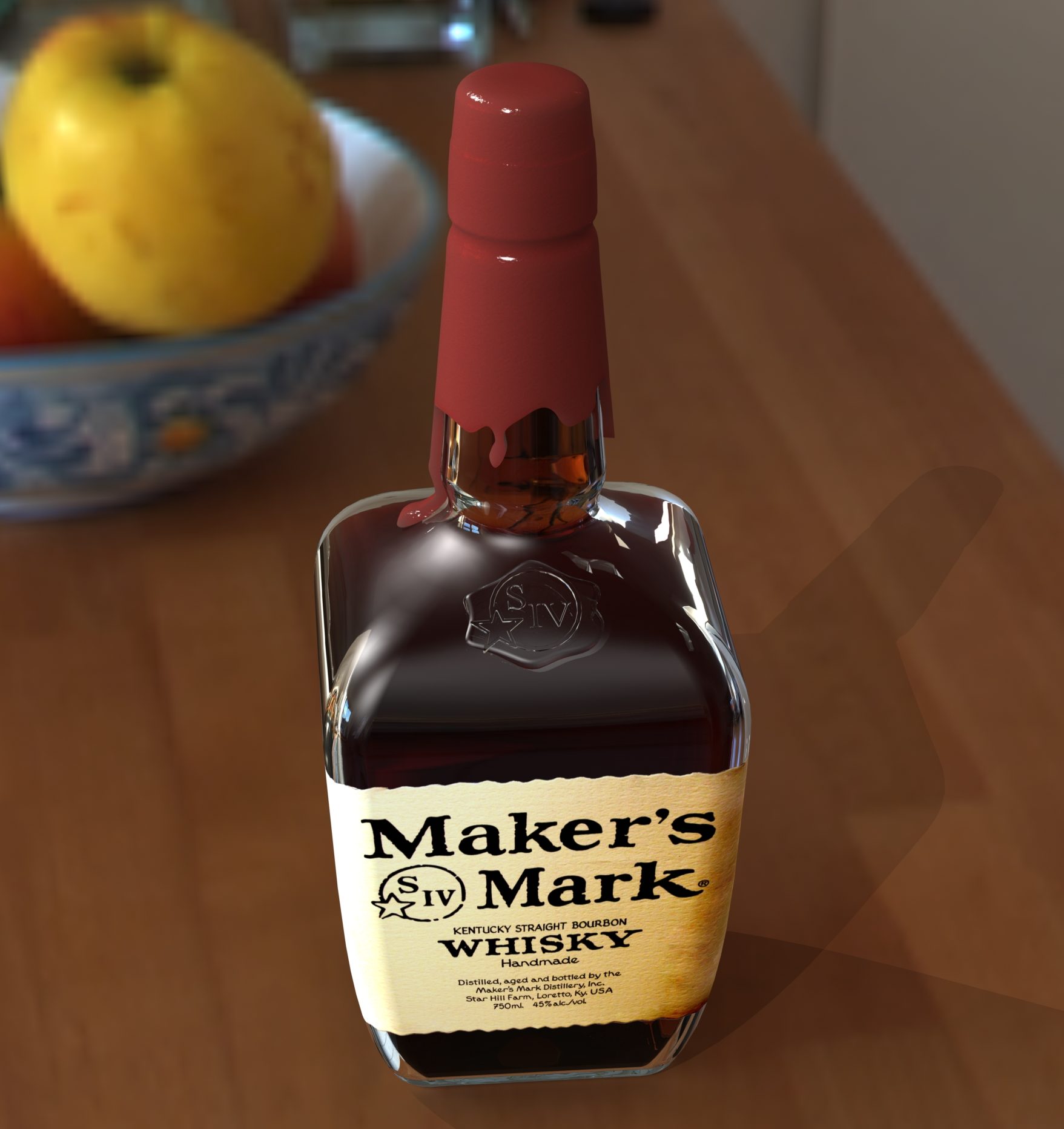 Maker’s Mark Bottle Render Ryan G 3D